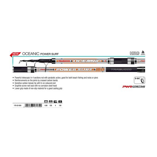 Τηλεσκοπικό Καλάμι TRABUCCO OCEANIC T-POWER SURF 4.00m/150 gr Τηλεσκοπικό Καλάμι TRABUCCO OCEANIC T-POWER SURF 4.00m/150 gr