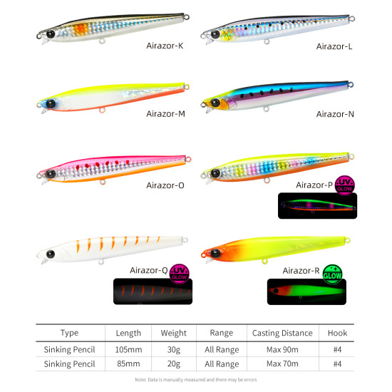 Τεχνητο TSURINOYA AIRAZOR Short Lip Pencil 105mm 30gr Τεχνητο TSURINOYA AIRAZOR Short Lip Pencil 105mm 30gr