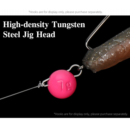 TSURINOYA Tungsten Cheburashka Steel Jig Head 1.5/3/5/7g Lead Sinker Soft Lure Texas PINK TSURINOYA Tungsten Cheburashka Steel Jig Head 1.5/3/5/7g Lead Sinker Soft Lure Texas PINK