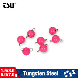 TSURINOYA Tungsten Cheburashka Steel Jig Head 1.5/3/5/7g Lead Sinker Soft Lure Texas PINK