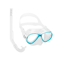 Cressi Set Perla Junior Silicone Mask + Minigringo Snorkel Clear/Frame Aquamarine – Μάσκα & Αναπνευστήρας