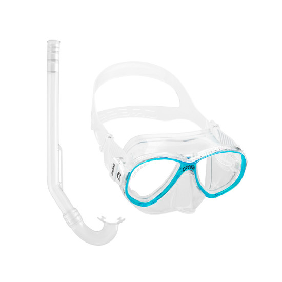 Cressi Set Perla Junior Silicone Mask + Minigringo Snorkel Clear/Frame Aquamarine – Μάσκα & Αναπνευστήρας Cressi Set Perla Junior Silicone Mask + Minigringo Snorkel Clear/Frame Aquamarine – Μάσκα & Αναπνευστήρας