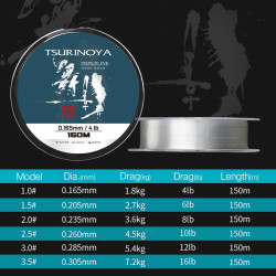 TSURINOYA DANCE SHADOW 150m 100% Fluorocarbon 