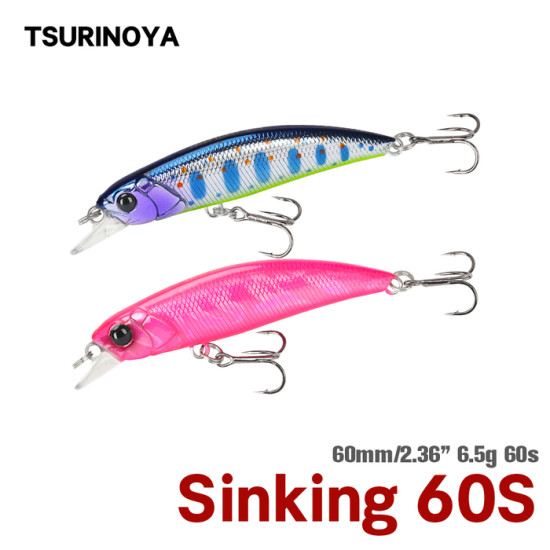 Τεχνητο TSURINOYA INTRUDER 60S Sinking Minnow 6.5g Τεχνητο TSURINOYA INTRUDER 60S Sinking Minnow 6.5g