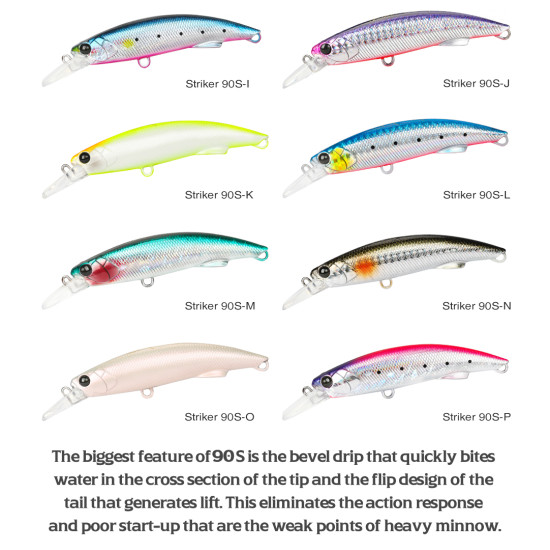 Τεχνητο  TSURINOYA STRIKER  90S Heavy Minnow Sinking  37gr