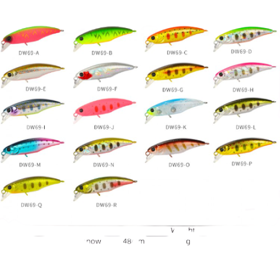 Τεχνητο TSURINOYA Fishing Lure DW69 Sinking Minnow Hard Bait 48S 48mm 3.3g Τεχνητο TSURINOYA Fishing Lure DW69 Sinking Minnow Hard Bait 48S 48mm 3.3g