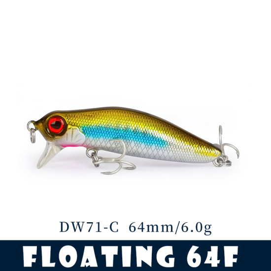 Τεχνητο TSURINOYA DW71 Floating Fishing Lure Minnow 64F 64mm 6g Τεχνητο TSURINOYA DW71 Floating Fishing Lure Minnow 64F 64mm 6g