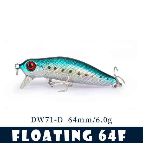 Τεχνητο TSURINOYA DW71 Floating Fishing Lure Minnow 64F 64mm 6g Τεχνητο TSURINOYA DW71 Floating Fishing Lure Minnow 64F 64mm 6g