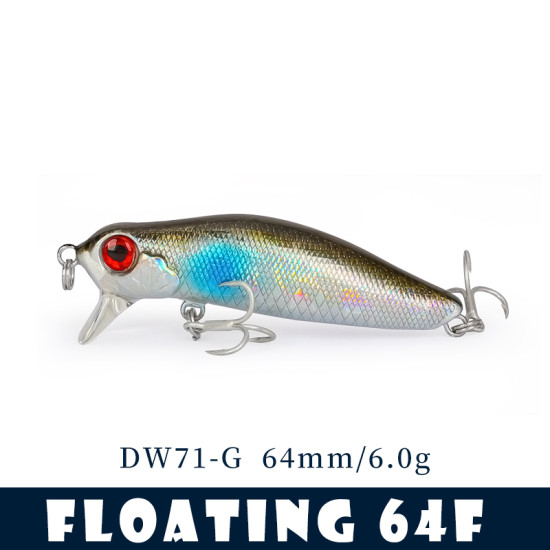 Τεχνητο TSURINOYA DW71 Floating Fishing Lure Minnow 64F 64mm 6g Τεχνητο TSURINOYA DW71 Floating Fishing Lure Minnow 64F 64mm 6g