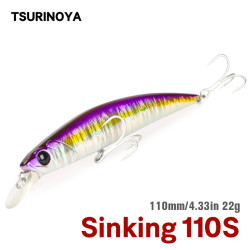 Τεχνητο  TSURINOYA 110S Sinking Minnow DW77 110mm 22gr