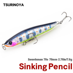 Τεχνητο TSURINOYA 70S Sinking Pencil SWORDSMAN 70mm 7.6g 