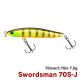 Τεχνητο TSURINOYA 70S Sinking Pencil SWORDSMAN 70mm 7.6g Τεχνητο TSURINOYA 70S Sinking Pencil SWORDSMAN 70mm 7.6g