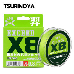 Νημα Tsurinoya 150m Exceed Smooth High Strength 8 Weaves Pe Fishing Line  