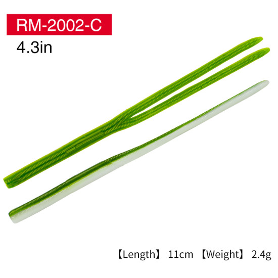 TSURINOYA Worm Soft Fishing Lure 11cm 2.4g Straight Twin Tail Soft Stick Baits Bass Silicone TSURINOYA Worm Soft Fishing Lure 11cm 2.4g Straight Twin Tail Soft Stick Baits Bass Silicone