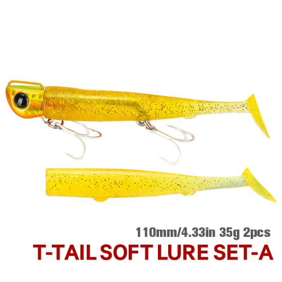 Σιλικονη TSURINOYA T Tail Soft Lure Set 110mm 35g 2pcs Σιλικονη TSURINOYA T Tail Soft Lure Set 110mm 35g 2pcs