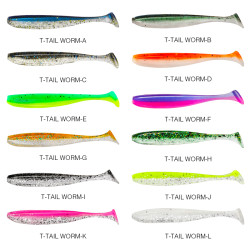 Σιλικονες TSURINOYA T Tail worm 55mm 65mm 75mm 88mm 100mm 120mm Σιλικονες TSURINOYA T Tail worm 55mm 65mm 75mm 88mm 100mm 120mm