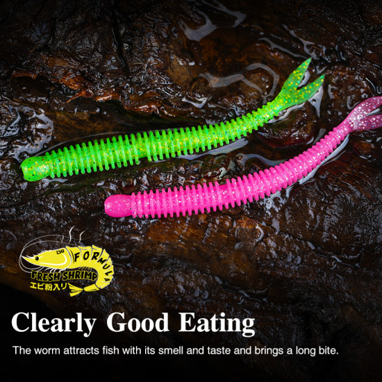 TSURINOYA FLAME Silicone Worm 1.8g 18pcs TSURINOYA FLAME Silicone Worm 1.8g 18pcs