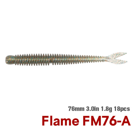 TSURINOYA FLAME Silicone Worm 1.8g 18pcs TSURINOYA FLAME Silicone Worm 1.8g 18pcs