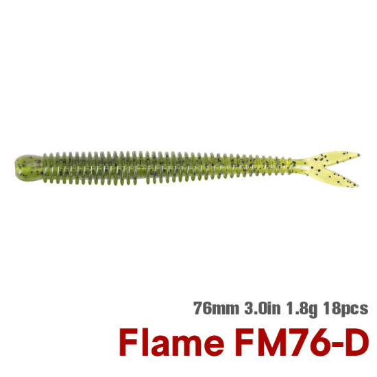 TSURINOYA FLAME Silicone Worm 1.8g 18pcs TSURINOYA FLAME Silicone Worm 1.8g 18pcs