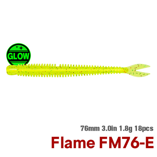 TSURINOYA FLAME Silicone Worm 1.8g 18pcs TSURINOYA FLAME Silicone Worm 1.8g 18pcs
