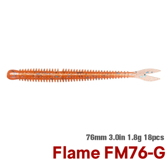 TSURINOYA FLAME Silicone Worm 1.8g 18pcs TSURINOYA FLAME Silicone Worm 1.8g 18pcs