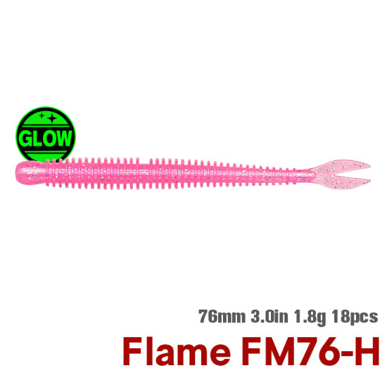 TSURINOYA FLAME Silicone Worm 1.8g 18pcs TSURINOYA FLAME Silicone Worm 1.8g 18pcs