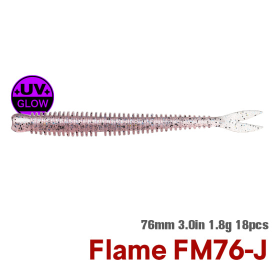 TSURINOYA FLAME Silicone Worm 1.8g 18pcs TSURINOYA FLAME Silicone Worm 1.8g 18pcs