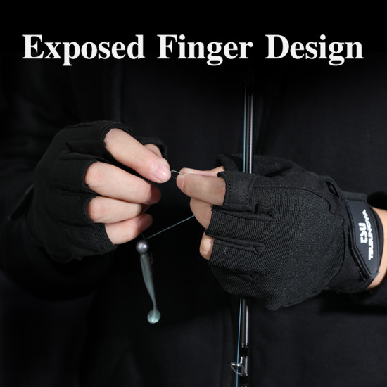 TSURINOYA Summer Sun Protection Half Finger Fishing Gloves TSURINOYA Summer Sun Protection Half Finger Fishing Gloves