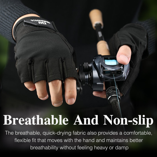 TSURINOYA Summer Sun Protection Half Finger Fishing Gloves TSURINOYA Summer Sun Protection Half Finger Fishing Gloves