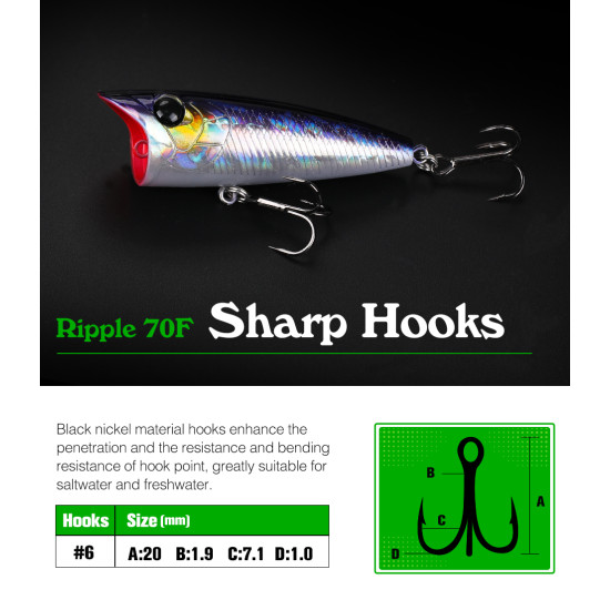 Τεχνητο Tsurinoya Ripple 70F 12gr Τεχνητο Tsurinoya Ripple 70F 12gr