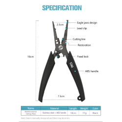 Πενσακι TSURINOYA Fishing Pliers RS-1092 Stainless Steel 