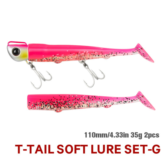 Σιλικονη TSURINOYA T Tail Soft Lure Set 110mm 35g 2pcs Σιλικονη TSURINOYA T Tail Soft Lure Set 110mm 35g 2pcs