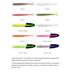 TSURINOYA  FLAME Silicone Worm  1.8g 18pcs 