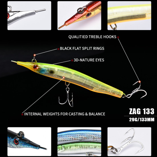 Τεχνητο  ALLBLUE Needlefish Lure Needle Stick Fishing Lure 133mm/30g Sinking Pencil  ΤΕΧΝΗΤΑ ΔΟΛΩΜΑΤΑ