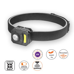  Φακος Alpin  Κεφαλής Ελαφρύς Sensor 350lm,Κοκκινο+UV Cob