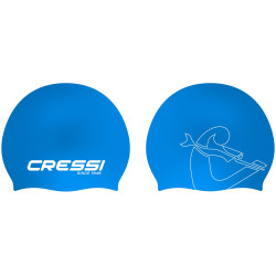 CRESSI Ricky Junior Swim Cap Azure / White – Παιδικό σκουφάκι σιλικόνης για κολύμβηση