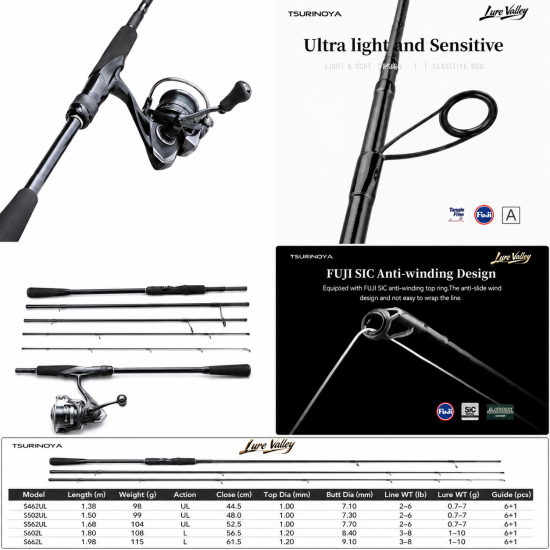 Καλάμι Ψαρέματος Spinning TSURINOYA Lurevalley S905M Travel 5 Τεμαχίων 2.70m – Lure WT 8-35g