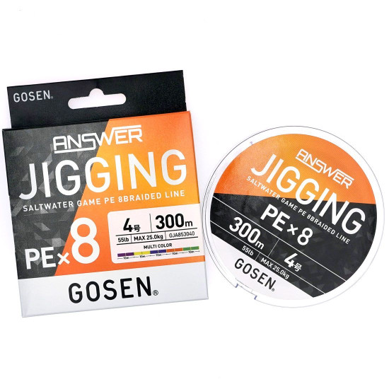 Νήμα Gosen Answer Jigging PE x8 Multicolor 300m Νήμα Gosen Answer Jigging PE x8 Multicolor 300m