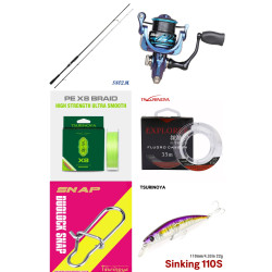 Σετ Spinning Combo Tsurinoya Detective S802M – Καλάμι + Μηχανισμός Hawk 2500 + Νήμα X8 + Πετονιά + Παραμάνες + Τεχνητό DW77