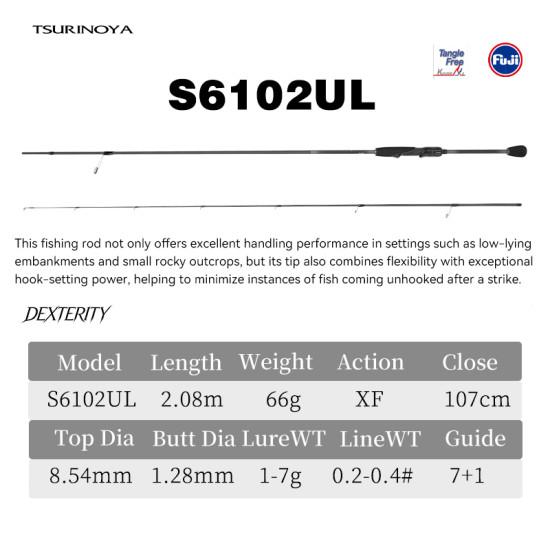 Καλάμι Tsurinoya Dexterity LRF Mebaru Καλάμι Tsurinoya Dexterity LRF Mebaru