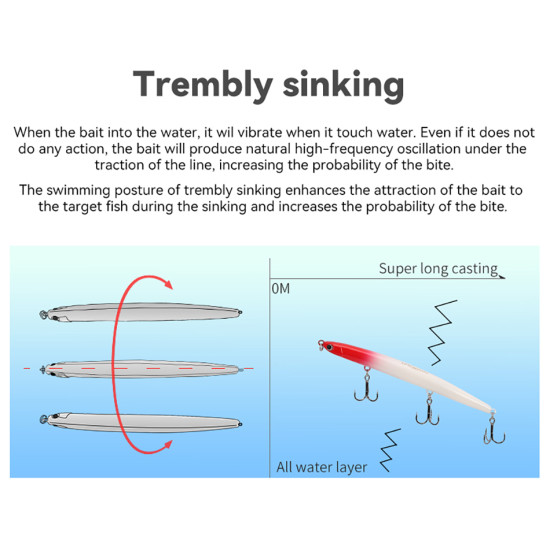 Τεχνητό Tsurinoya Sinking Pencil DW47 110mm/12g
