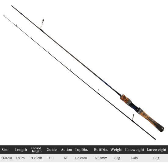 Καλάμι ULRF TSURINOYA SUBTILE S602UL 1.83m 1-6g Καλάμι ULRF TSURINOYA SUBTILE S602UL 1.83m 1-6g